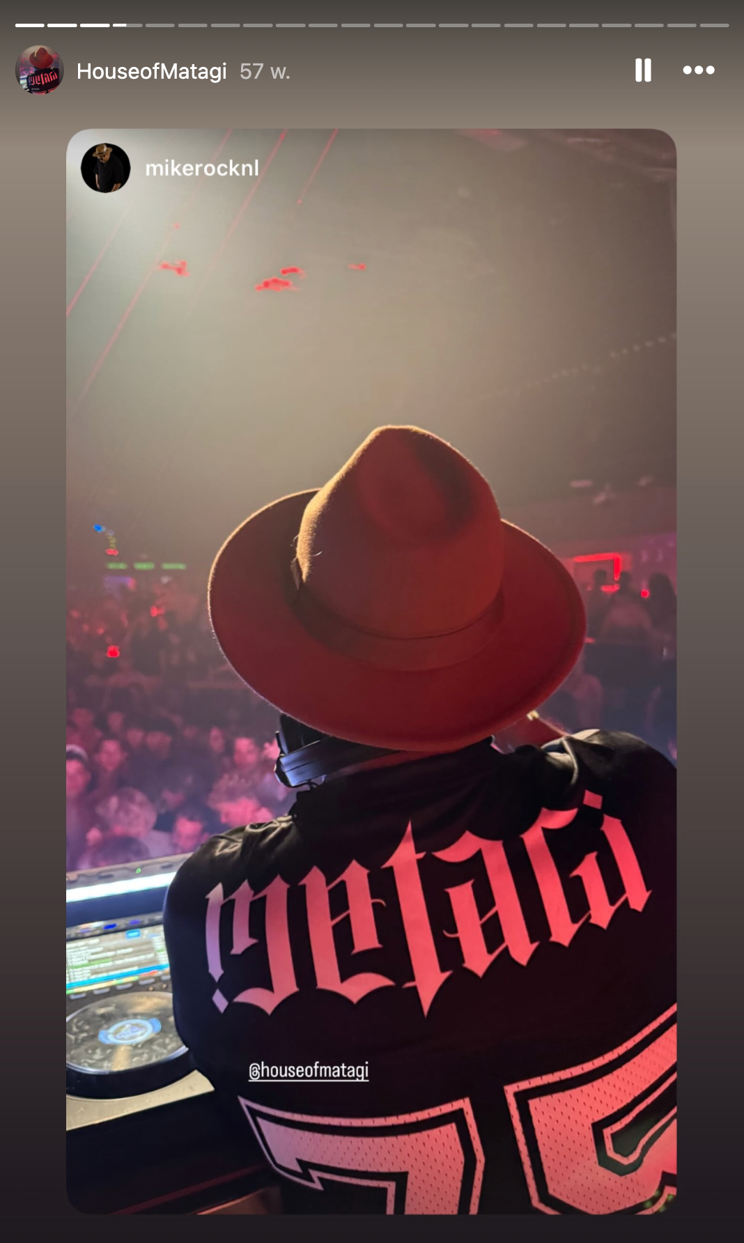MATAGI jersey worn by a DJ in a club setting