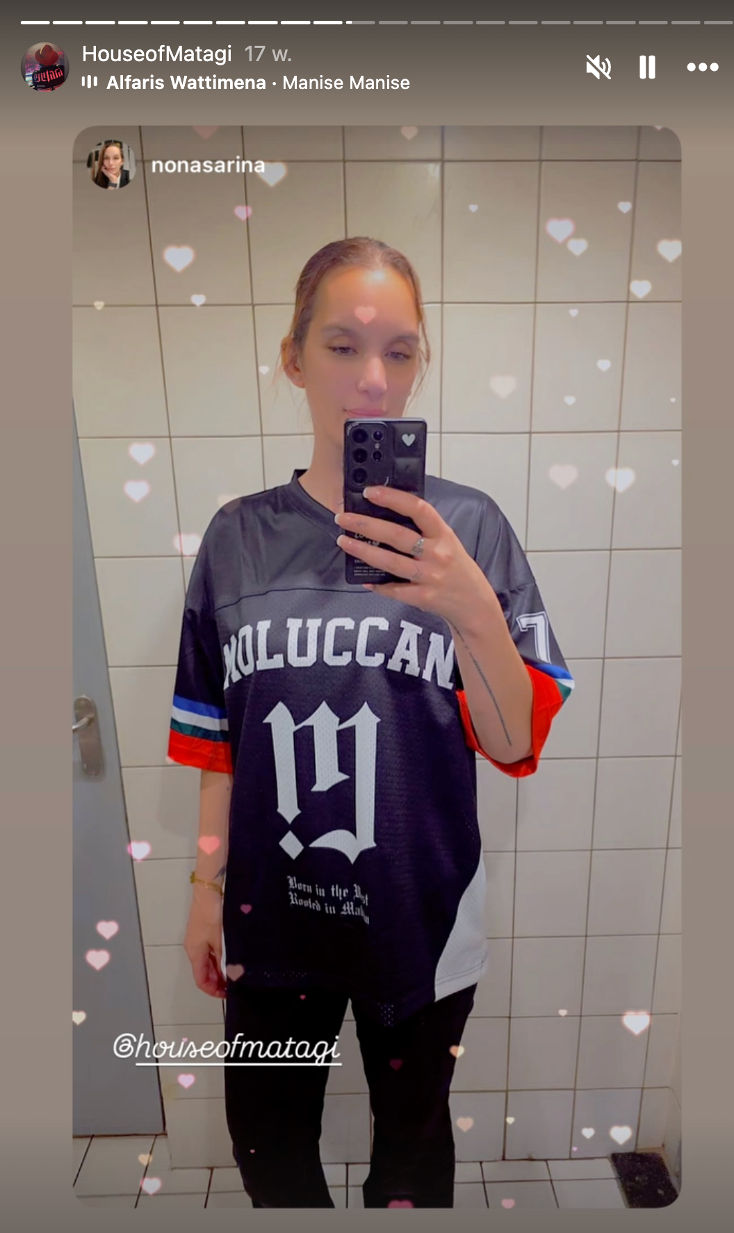 MATAGI community mirror selfie wearing the Moluccan jersey