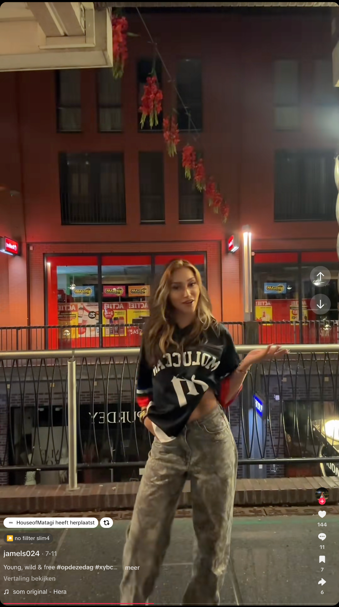 Creator styling the MATAGI Moluccan Jersey at night