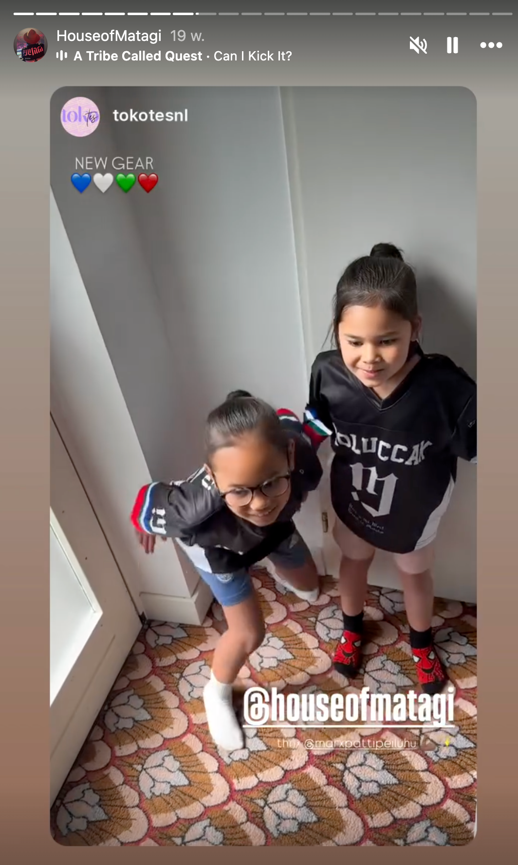 Two children wearing MATAGI Moluccan jerseys