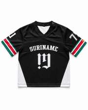 MATAGI Surinamese Kids Jersey Black (Drop 001) — AI-generated product visual, front flatlay